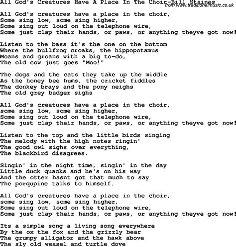 Bill staines lyrics